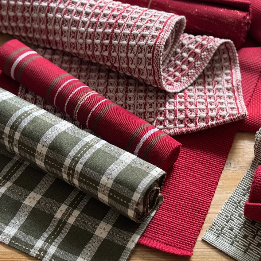 Recycled Table Runners Ann, Olive Green/Sand/Beige