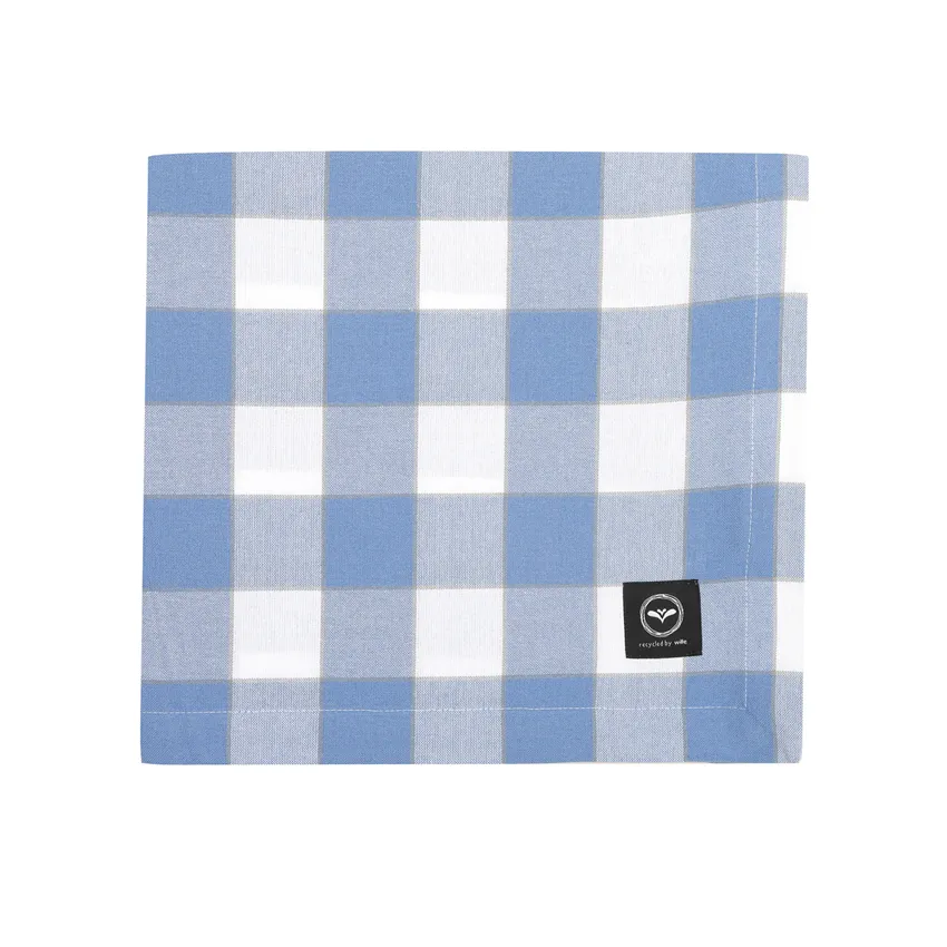 Recycled Tablecloth Ted, Light Blue/White