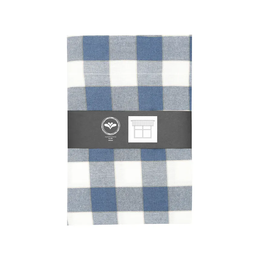 Recycled Valance Curtain Ted, Grey Blue/Linen/White