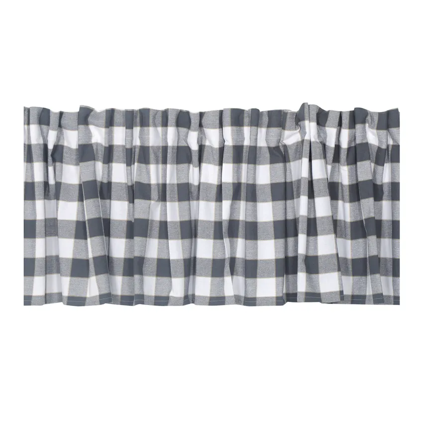 Recycled Valance Curtain Ted, Dark Grey/Sand/White