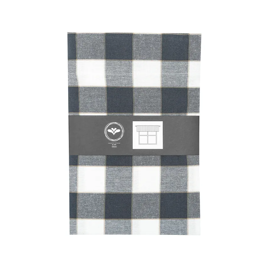 Recycled Valance Curtain Ted, Dark Grey/Sand/White