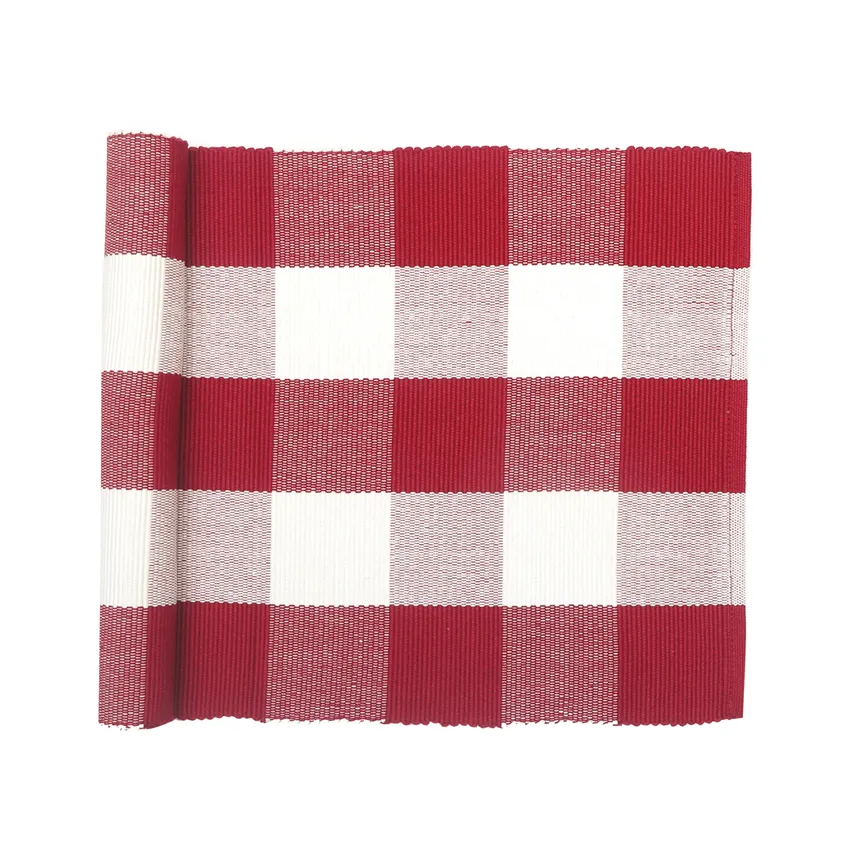 Recycled Table Runners Freya, Dark Red/Beige