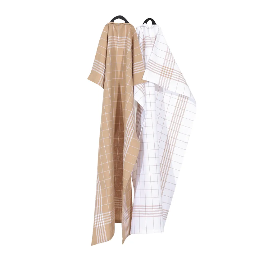 Recycled Kitchen Towel 2-pack Astrid, Sand/White