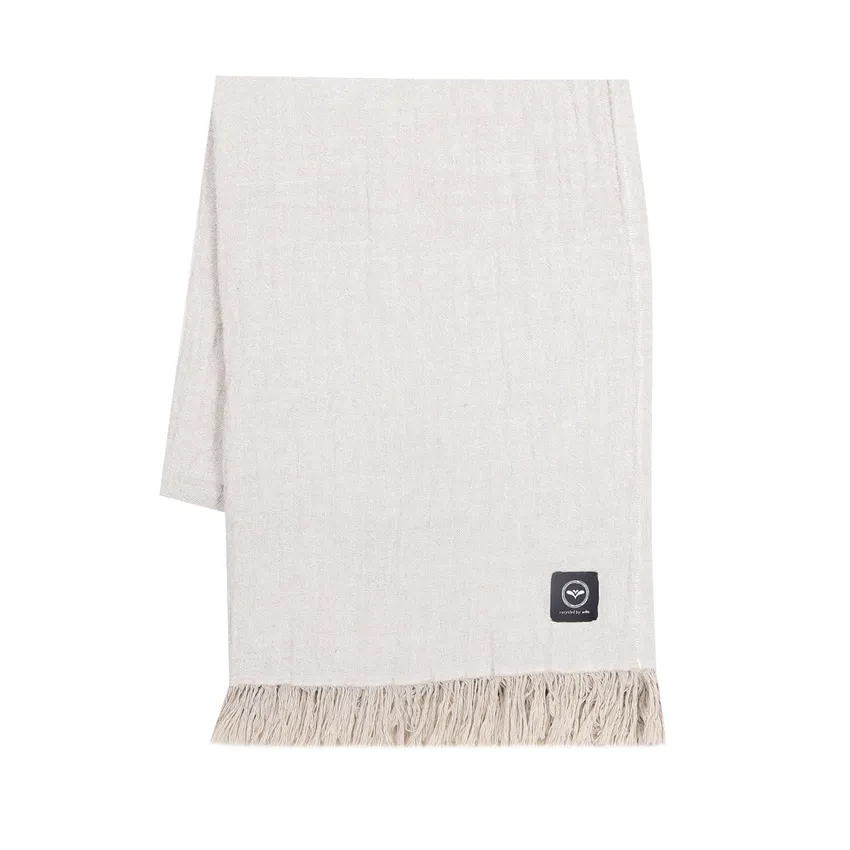 Recycled Throw Clara, Linen/White