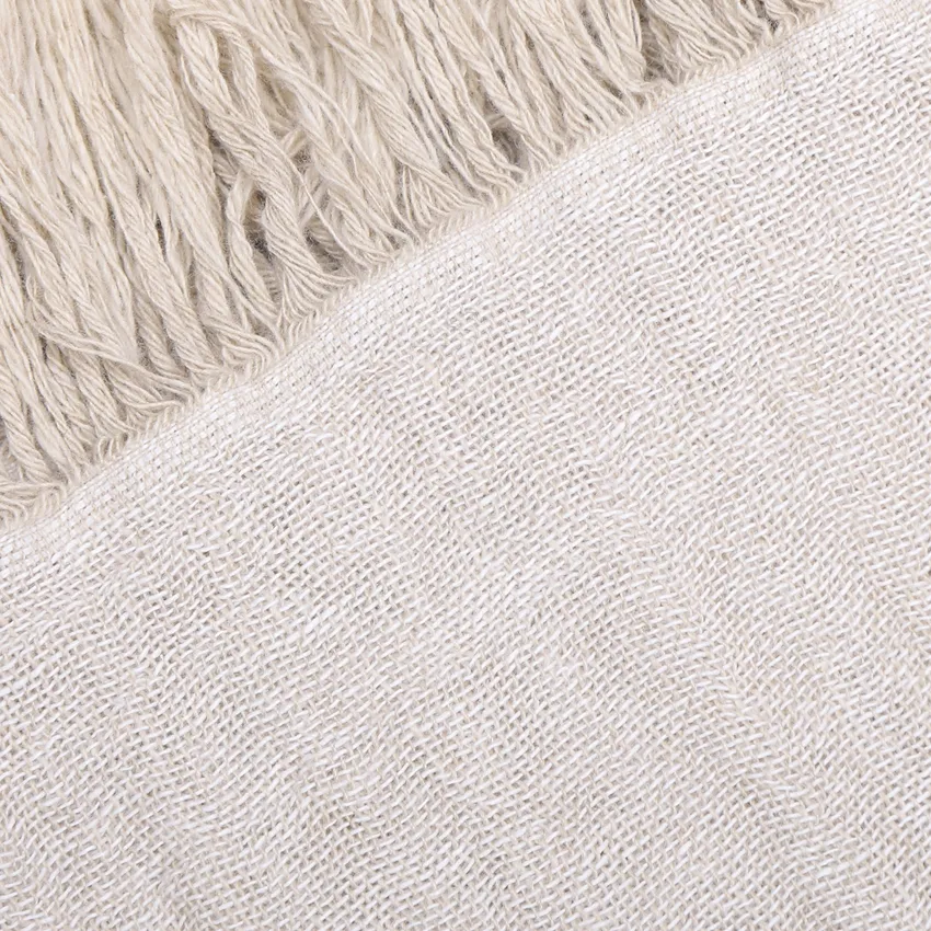 Recycled Throw Clara, Linen/White