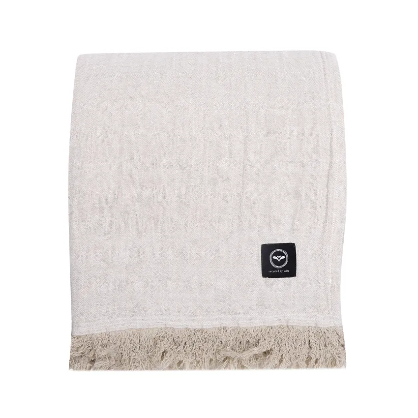 Recycled Bedspreads Clara, Linen/White