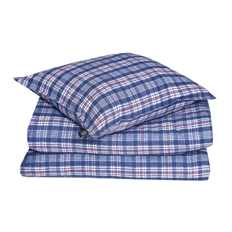 Recycled Pillowcases Lycksele, Dark Blue/White/Dark Red