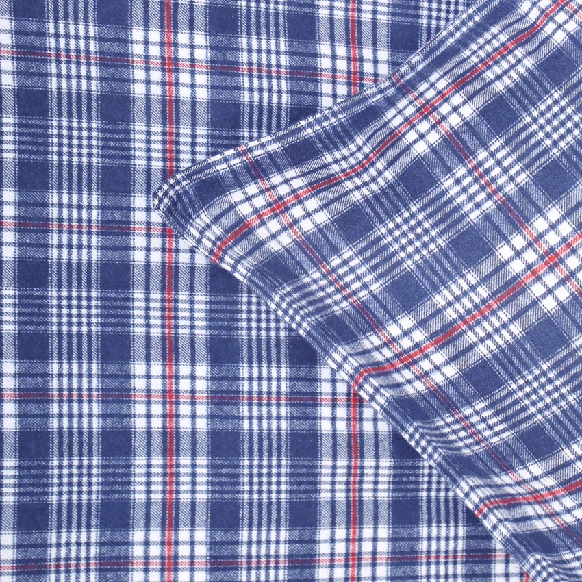 Recycled Pillowcases Lycksele, Dark Blue/White/Dark Red