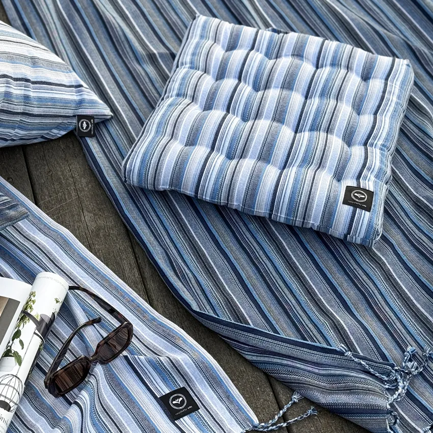 Recycled Hamam Towels Goa, Blue