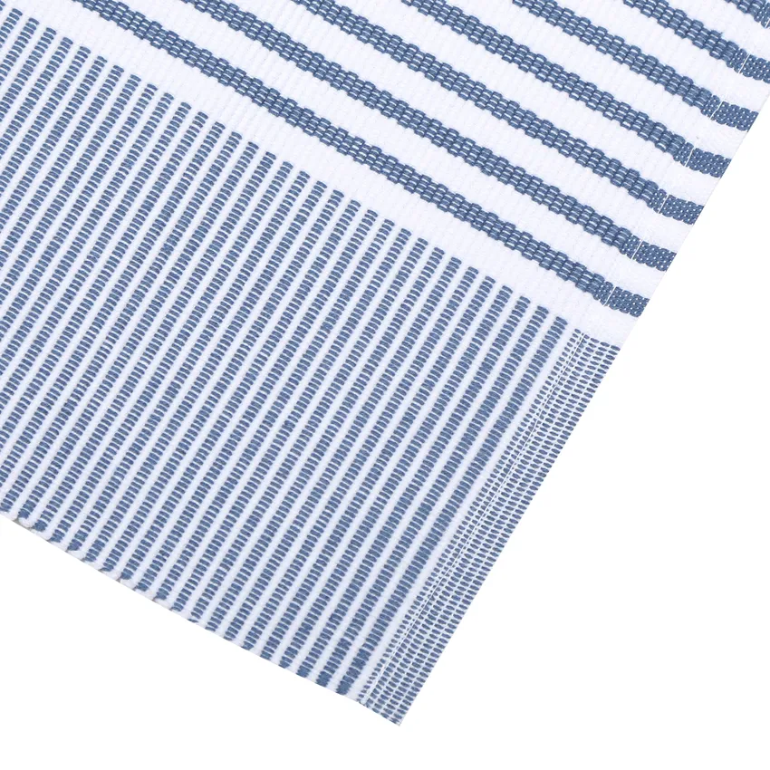 Recycled Table Runners Isa, Grey Blue/White