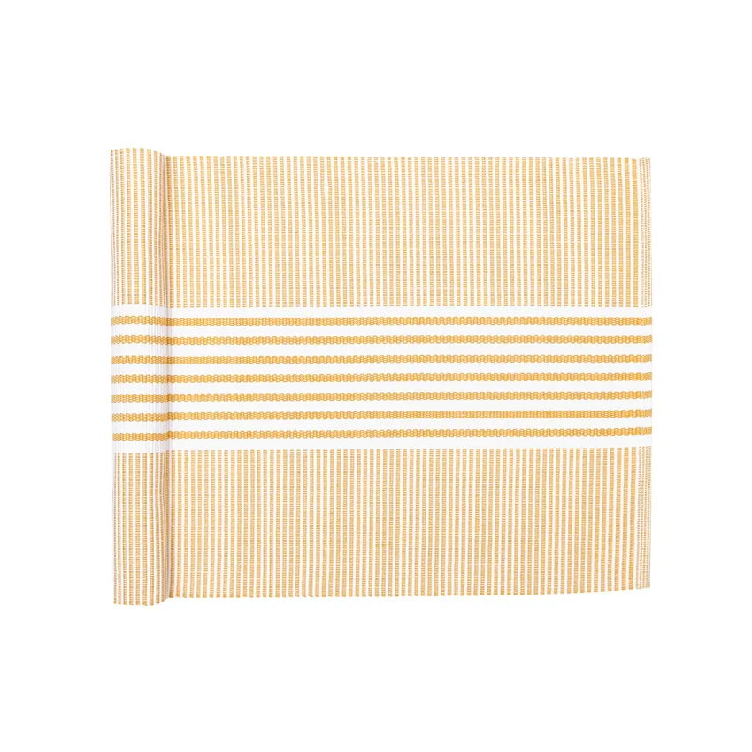 Recycled Table Runners Isa, Yellow/White