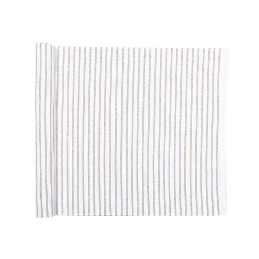 Recycled Table Runners Tyra, White/Sand
