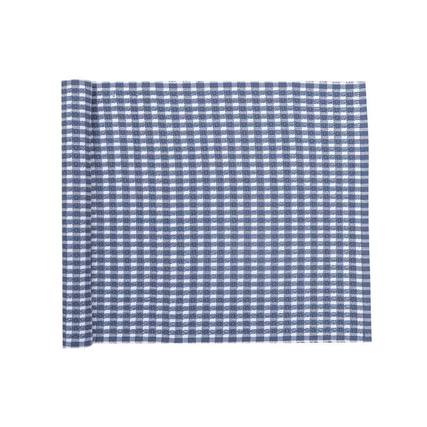 Recycled Table Runners Cleo, Grey Blue/White