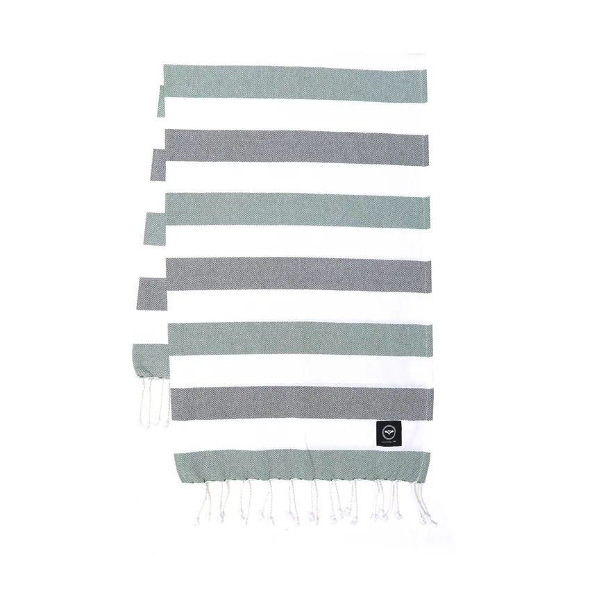 Recycled Hamam Towels Axel, Olive Green/Green