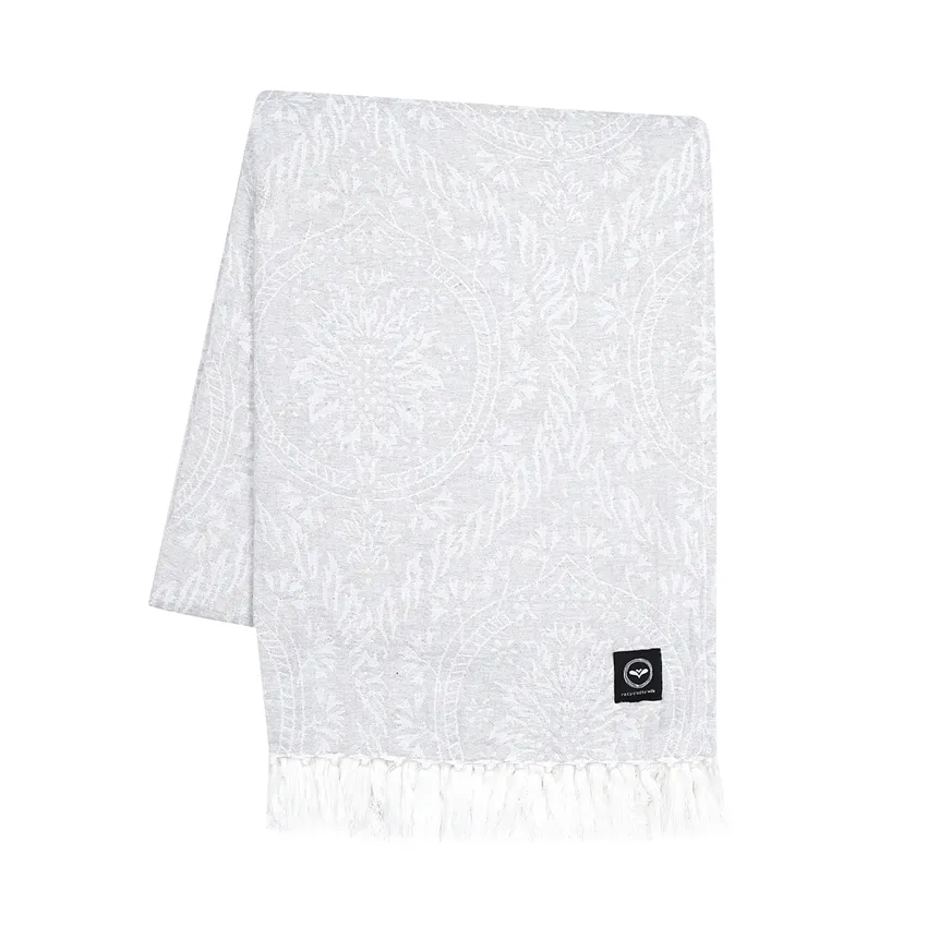 Recycled Throw Myra, Light Grey/White