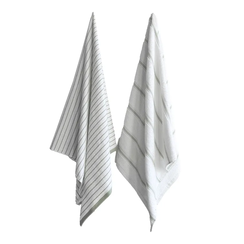 Bath towel Visby, 2nd grade, Green/White