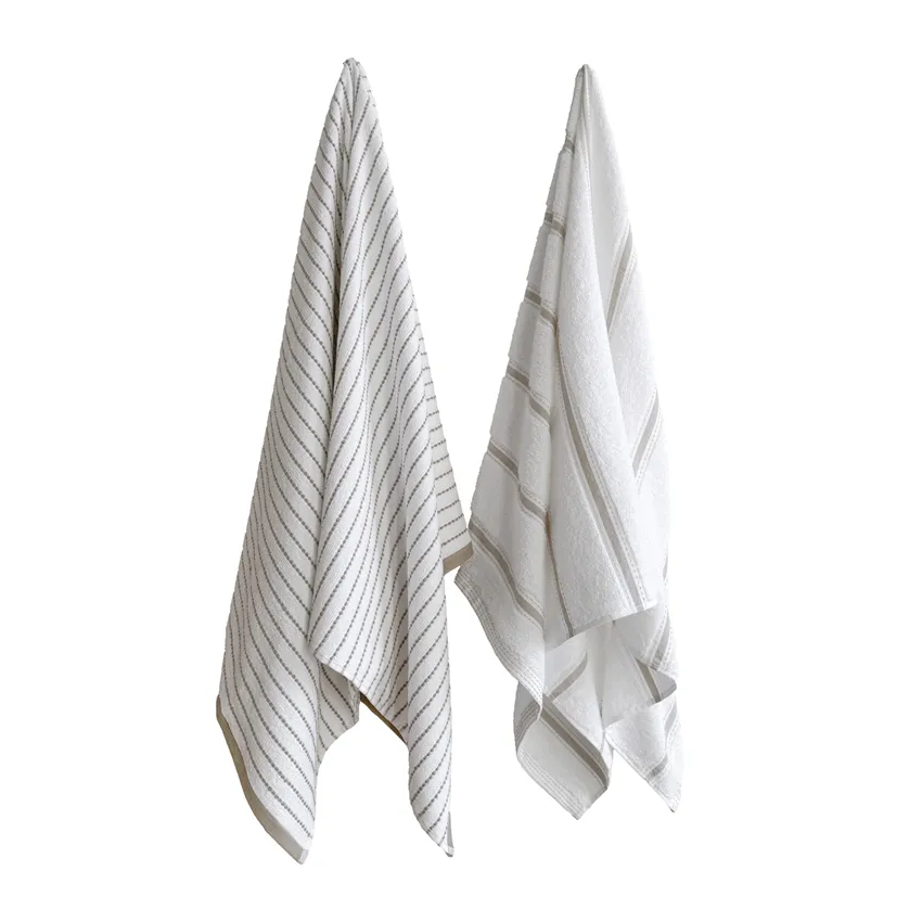 Bath towel Visby, 2nd grade, Sand/White