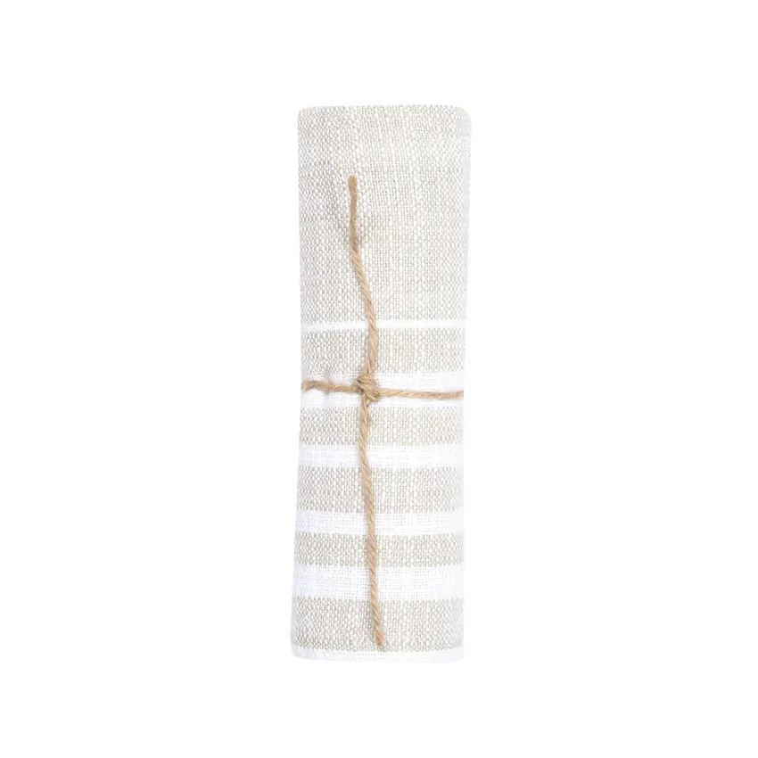 Recycled Kitchen Towel Charles, Linen/White