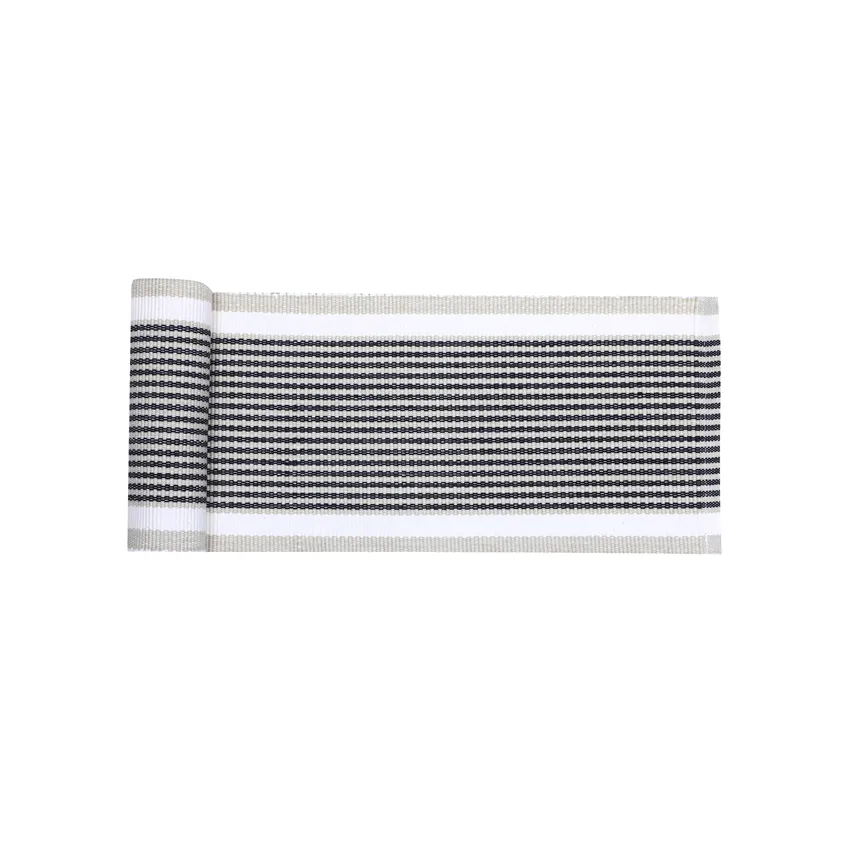 Recycled Table Runners Greta, Black/Linen