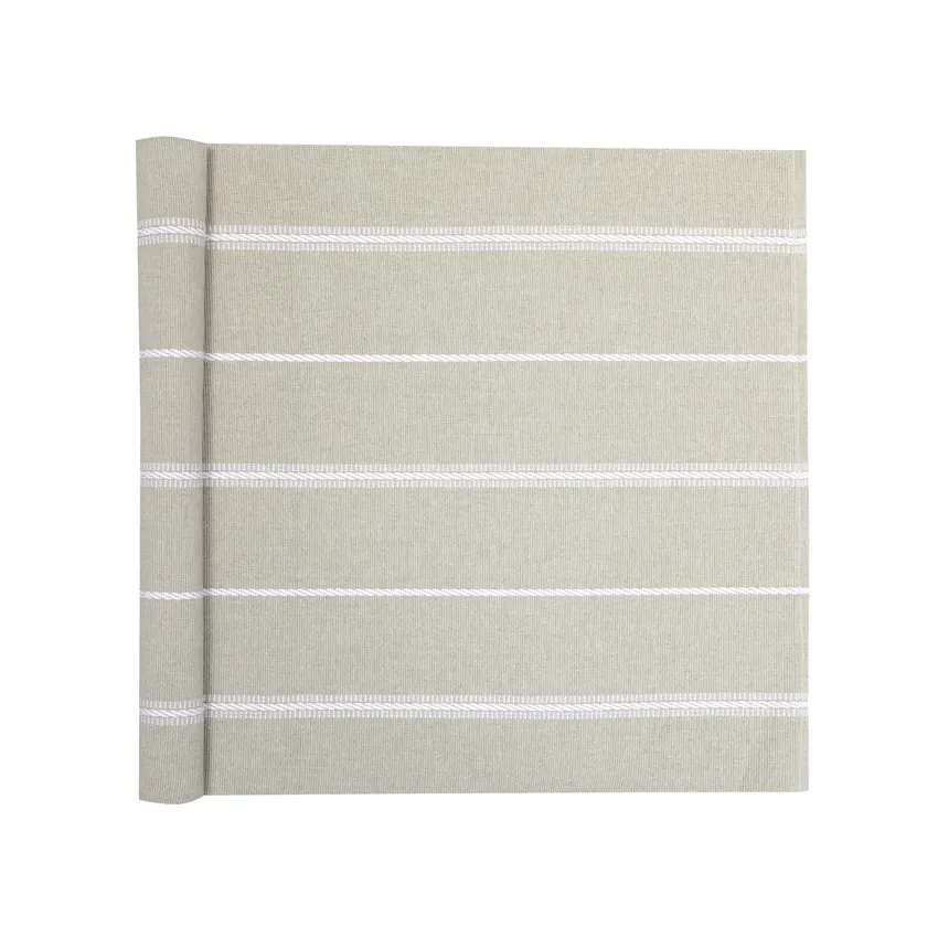 Recycled Table Runners Herman, Linen/White