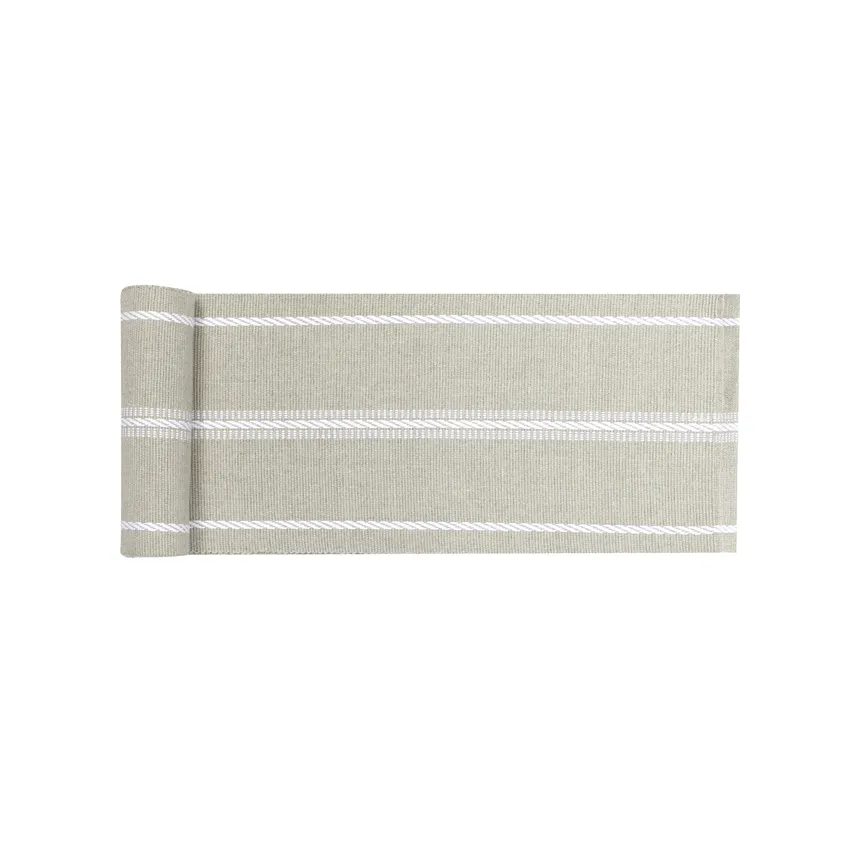 Recycled Table Runners Herman, Linen/White