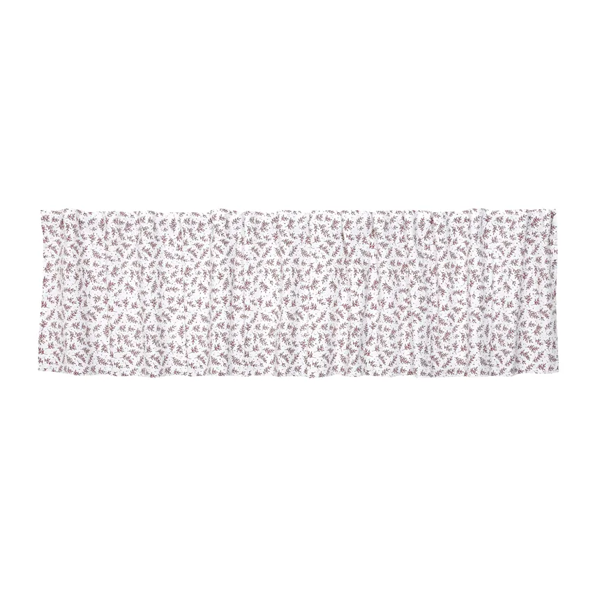 Recycled Valance Curtain Flora, White/Dark Red