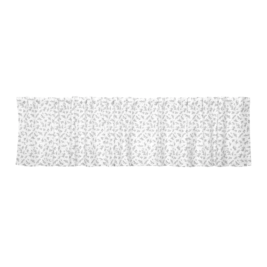 Recycled Valance Curtain Flora, White/Dark Grey