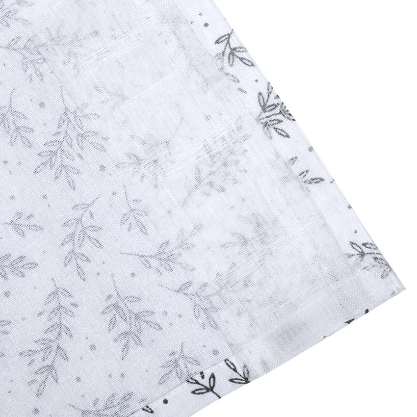 Recycled Valance Curtain Flora, White/Dark Grey