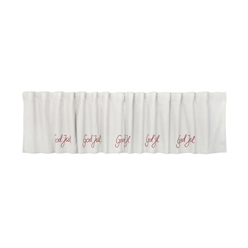 Recycled Valance Curtain God Jul, Linen/Dark Red