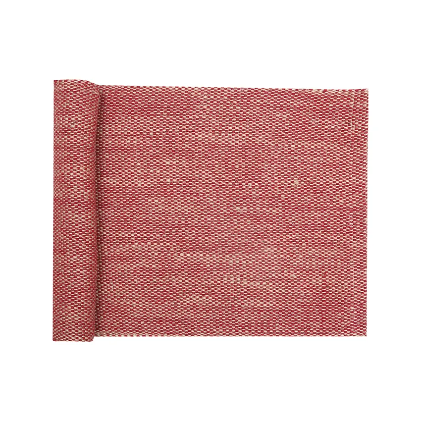 Table Runners Julle, Dark Red/Jute