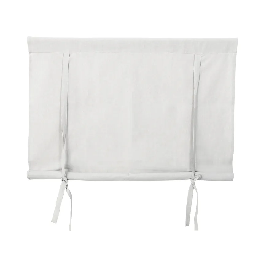 Recycled Tie-Up Roman Blind Elin, Linen/White