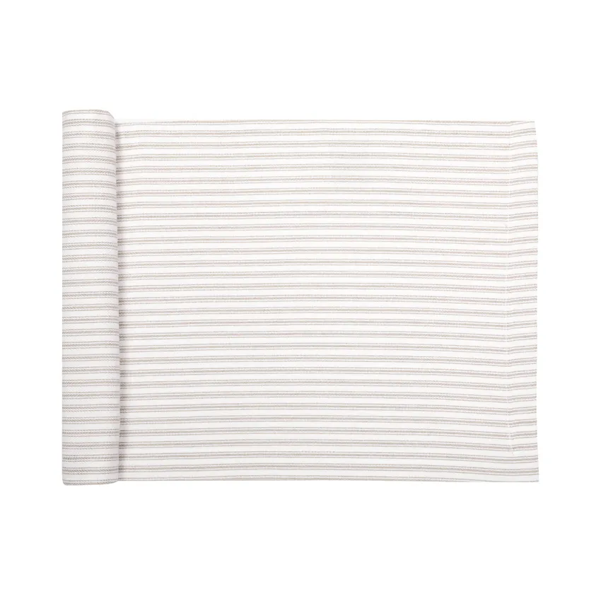 Recycled Table Runners Lina, Linen/White
