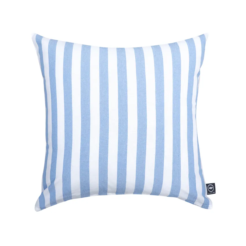 Recycled Cushion Covers Pelle, Light Blue/White