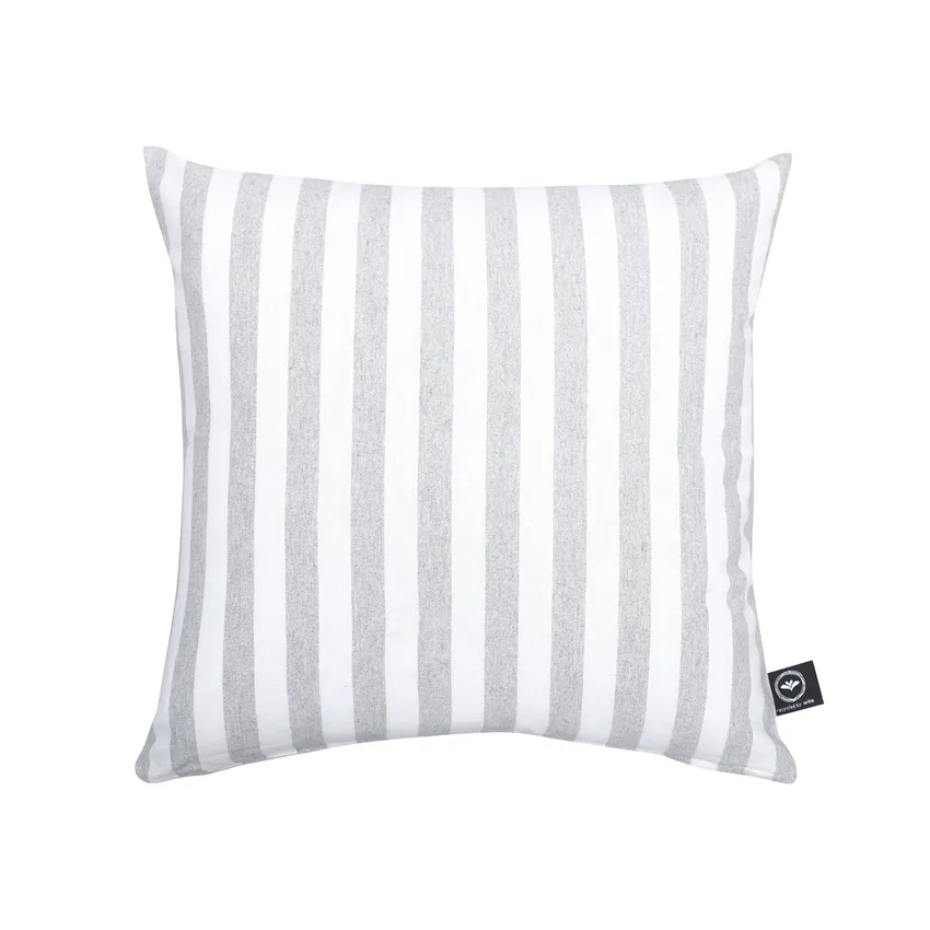 Recycled Cushion Covers Pelle, Light Grey/White