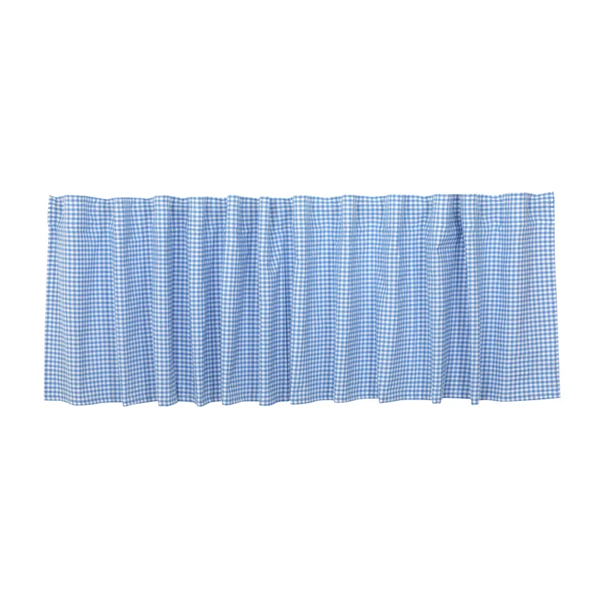 Recycled Valance Curtain Madicken, Light Blue/White