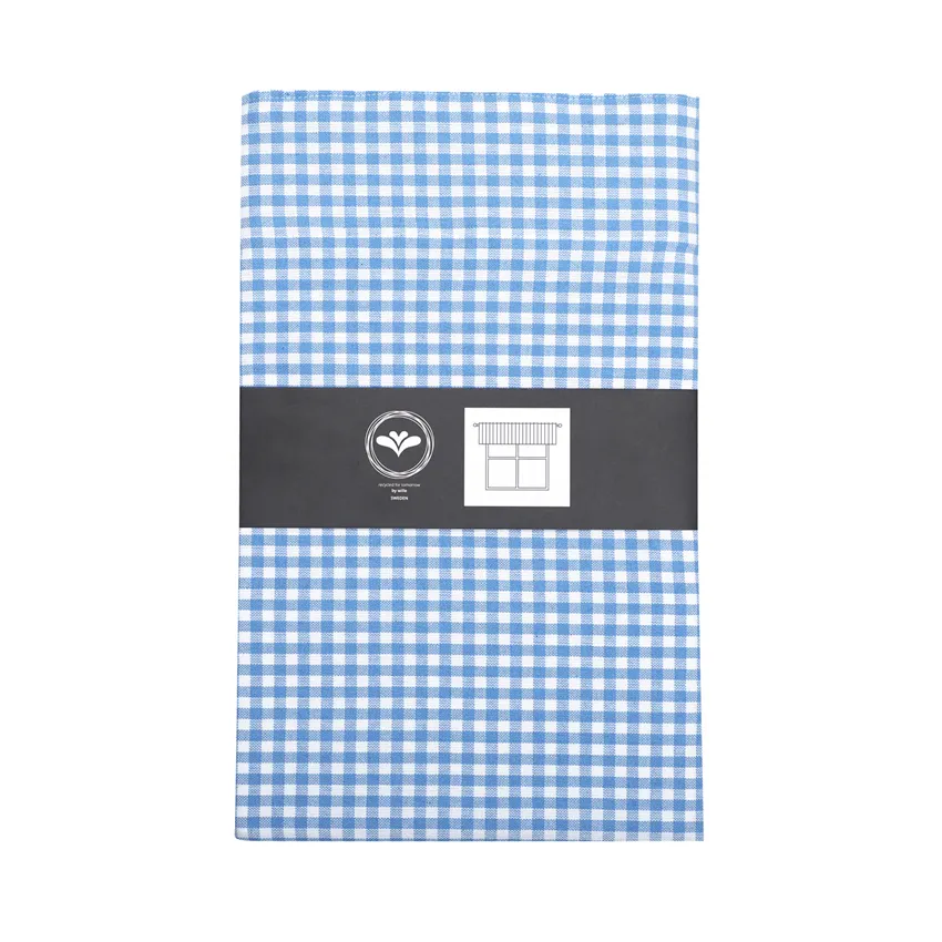 Recycled Valance Curtain Madicken, Light Blue/White