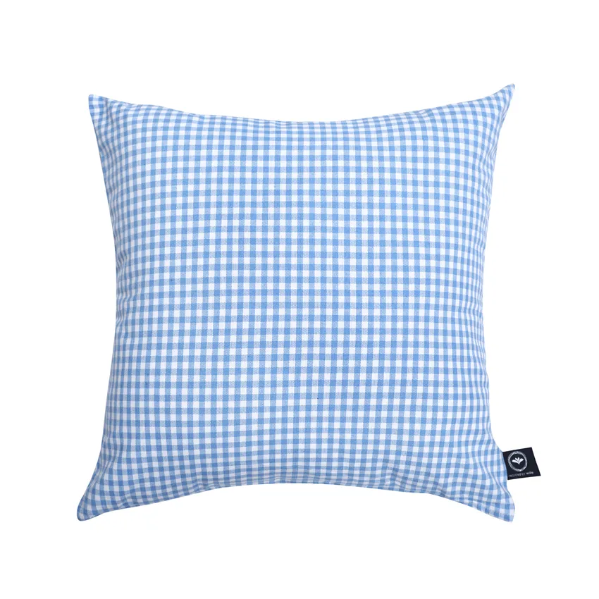 Recycled Cushion Covers Madicken, Light Blue/White