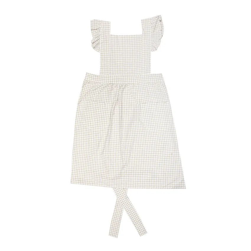 Recycled Apron Madicken, Frill, Linen/White