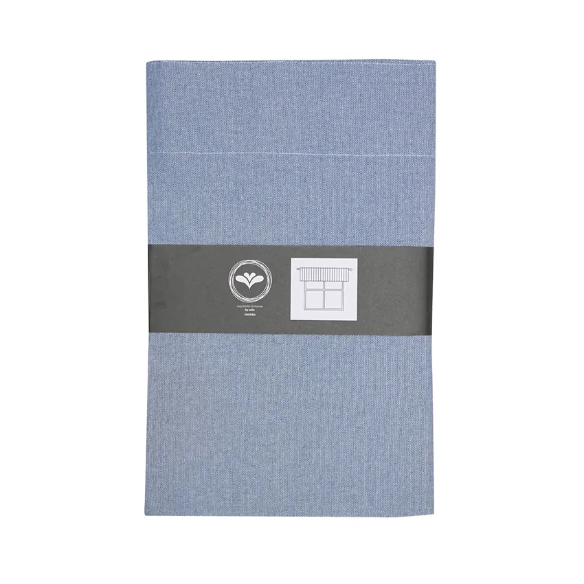 Recycled Valance Curtain Elin, Grey Blue/White