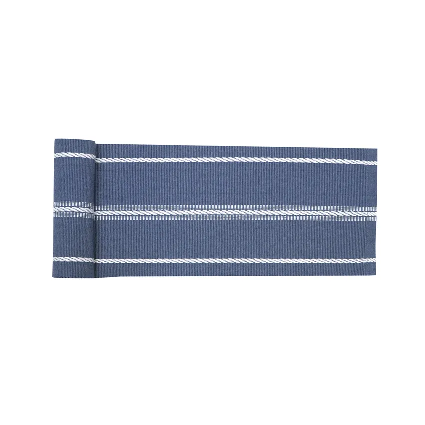 Recycled Table Runners Herman, Grey Blue/White