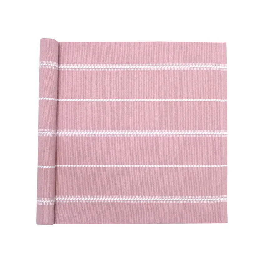 Recycled Table Runners Herman, Light Pink/White