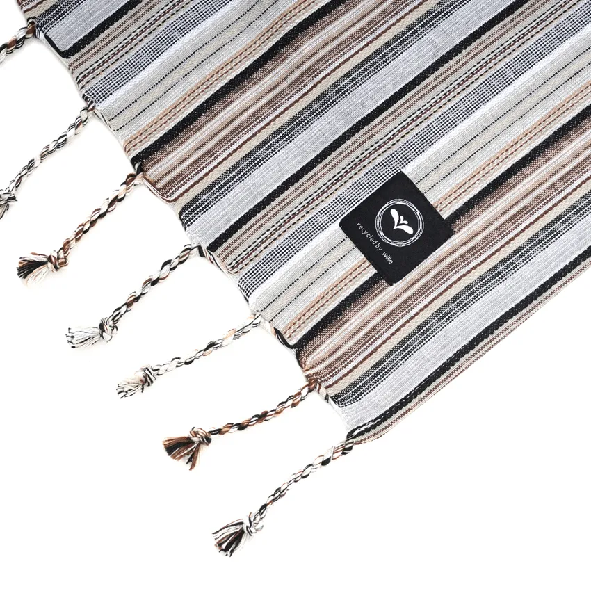 Recycled Hamam Towels Goa, Grey/Black