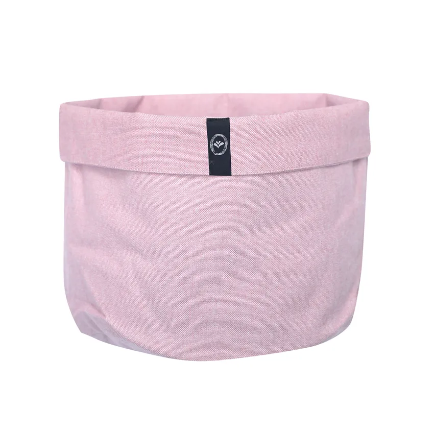 Recycled Basket Elin, Light Pink/White