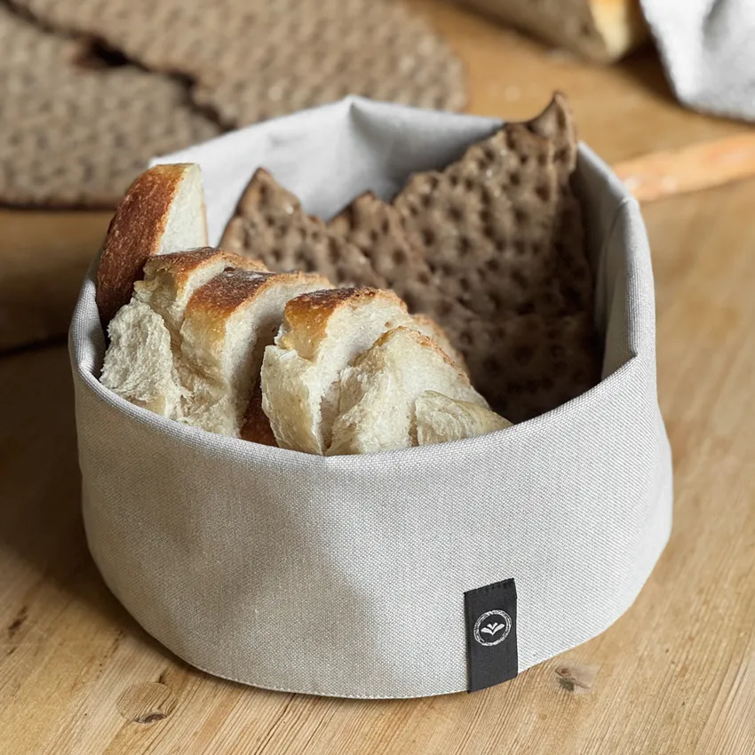 Recycled Basket Elin, Linen/White