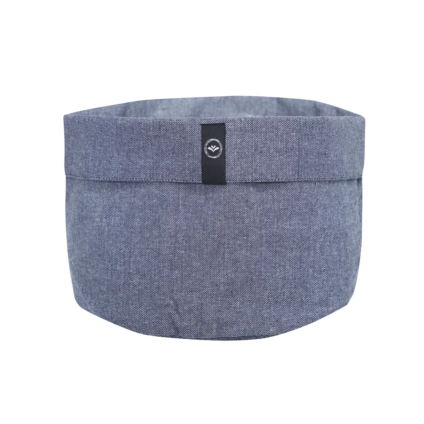 Recycled Basket Elin, Navy Blue/White