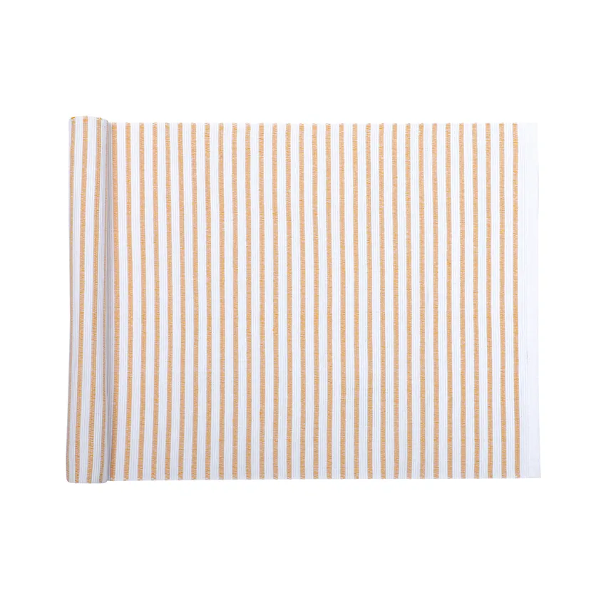 Recycled Table Runners Tyra, White/Yellow