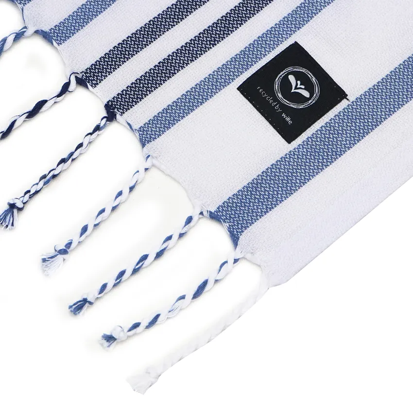 Recycled Hamam Towels Le Havré, White/Grey