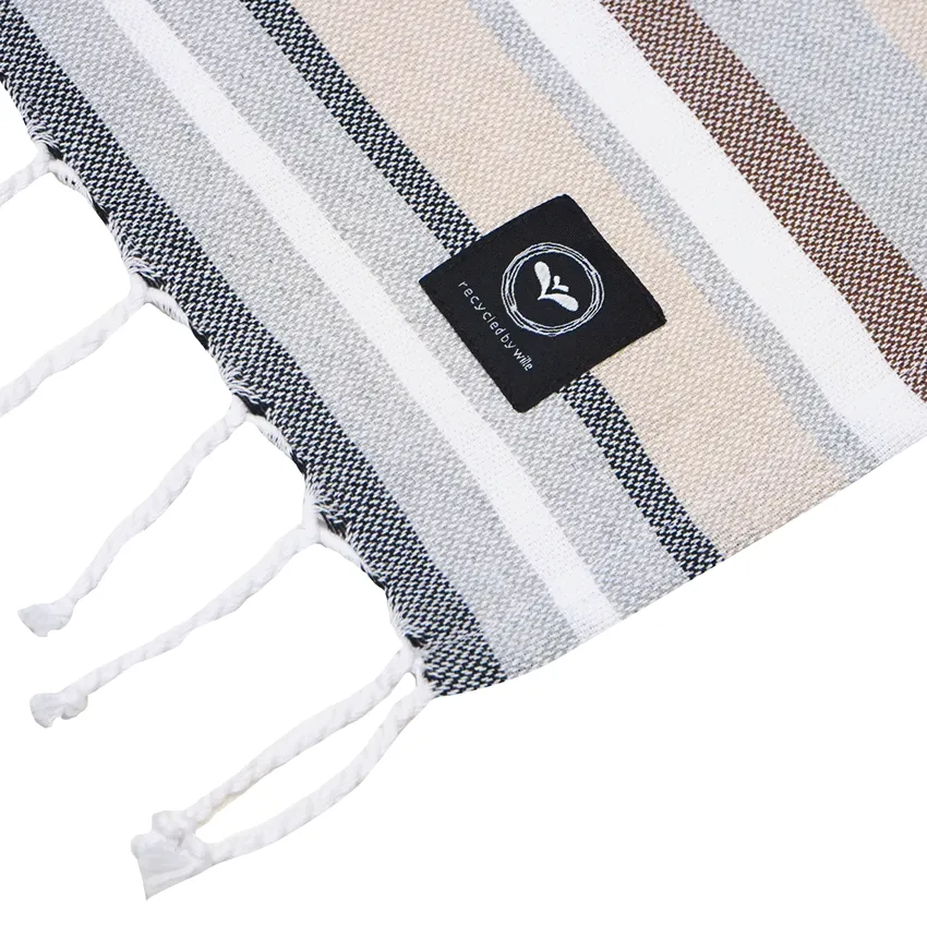 Recycled Hamam Towels Biarritz, Brown/Grey