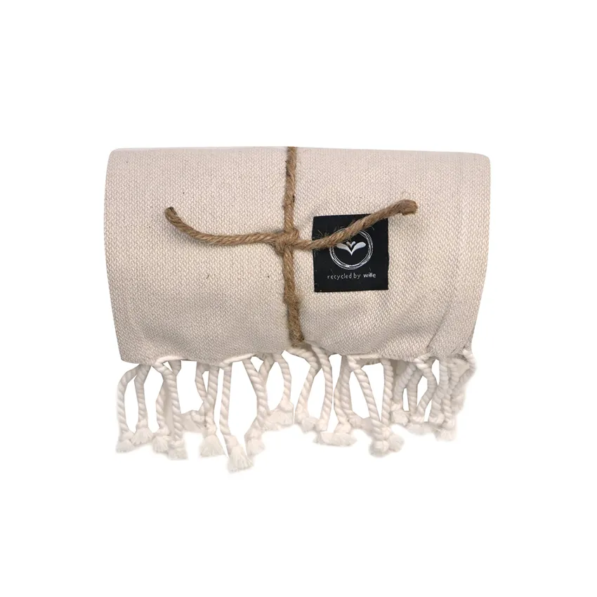 Recycled Hamam Towels Saint Malo, Green/Linen