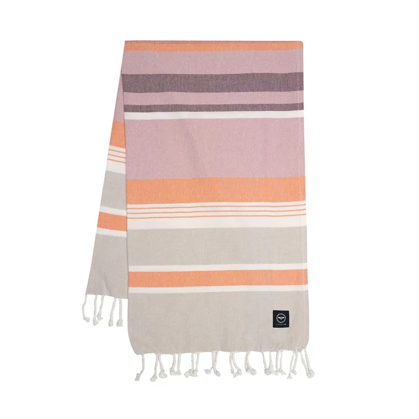 Recycled Hamam Towels Saint Malo, Orange/Linen